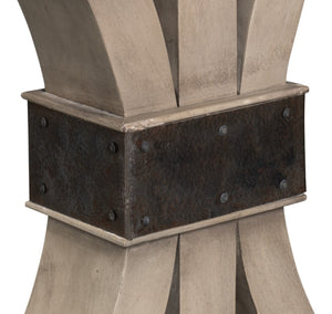 Sarreid Dover Dining Table - Stylish Mango Wood And Metal Design For Modern Dining Spaces, 6-seater Capacity Grey  53927