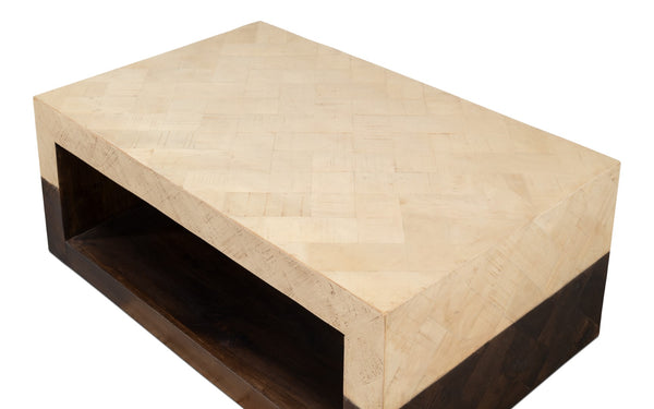 Sarreid Rowan Coffee Table - Stunning Mango Wood Design For A Modern Living Room - Perfect Centerpiece! Brown  53928