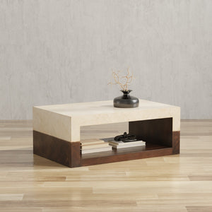 Sarreid Rowan Coffee Table - Stunning Mango Wood Design For A Modern Living Room - Perfect Centerpiece! Brown  53928