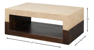 Sarreid Rowan Coffee Table - Stunning Mango Wood Design For A Modern Living Room - Perfect Centerpiece! Brown  53928