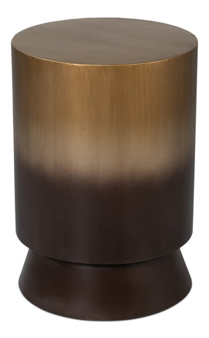 Sarreid Horizon Iron End Table - Stylish Ash Burnt Gold Finish Metal Accent For Chic Living Room Decor Brown  53930