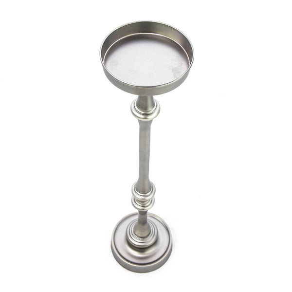 English Elm 26in. Steel Martini Side Tables Powder Coated Matte Patio Lounge Accent Set of 2 Brushed Silver B2751P436402
