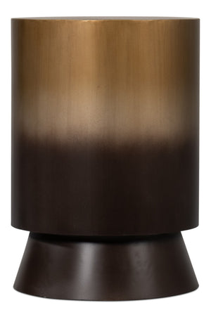 Sarreid Horizon Iron End Table - Stylish Ash Burnt Gold Finish Metal Accent For Chic Living Room Decor Brown  53930