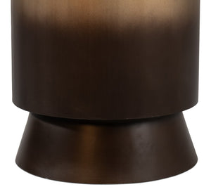 Sarreid Horizon Iron End Table - Stylish Ash Burnt Gold Finish Metal Accent For Chic Living Room Decor Brown  53930