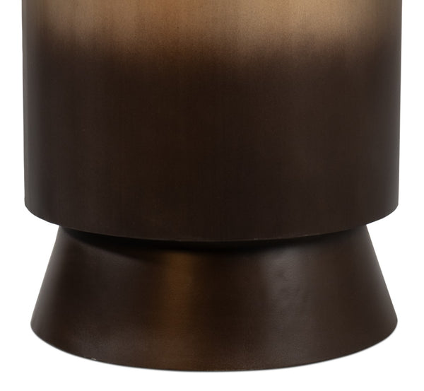 Sarreid Horizon Iron End Table - Stylish Ash Burnt Gold Finish Metal Accent For Chic Living Room Decor Brown  53930