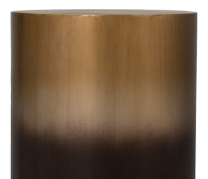 Sarreid Horizon Iron End Table - Stylish Ash Burnt Gold Finish Metal Accent For Chic Living Room Decor Brown  53930
