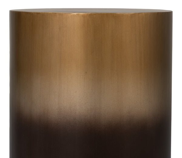 Sarreid Horizon Iron End Table - Stylish Ash Burnt Gold Finish Metal Accent For Chic Living Room Decor Brown  53930