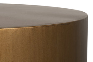 Sarreid Horizon Iron End Table - Stylish Ash Burnt Gold Finish Metal Accent For Chic Living Room Decor Brown  53930