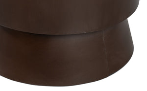 Sarreid Horizon Iron End Table - Stylish Ash Burnt Gold Finish Metal Accent For Chic Living Room Decor Brown  53930