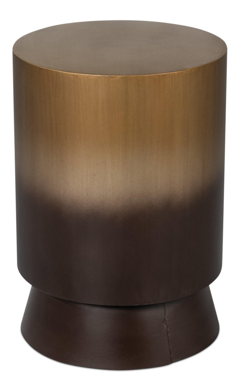 Sarreid Horizon Iron End Table - Stylish Ash Burnt Gold Finish Metal Accent For Chic Living Room Decor Brown  53930