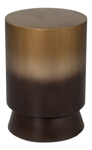 Sarreid Horizon Iron End Table - Stylish Ash Burnt Gold Finish Metal Accent For Chic Living Room Decor Brown  53930