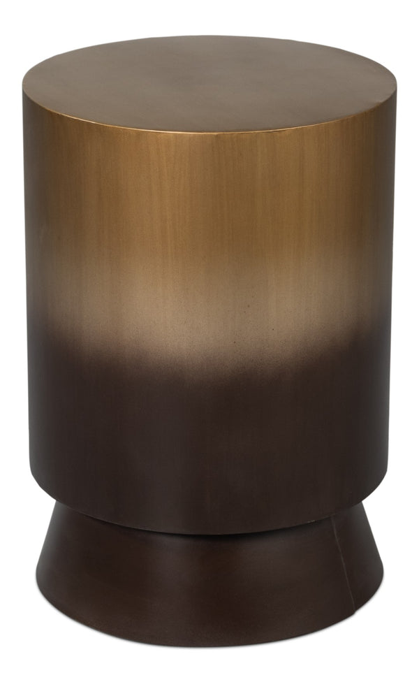 Sarreid Horizon Iron End Table - Stylish Ash Burnt Gold Finish Metal Accent For Chic Living Room Decor Brown  53930
