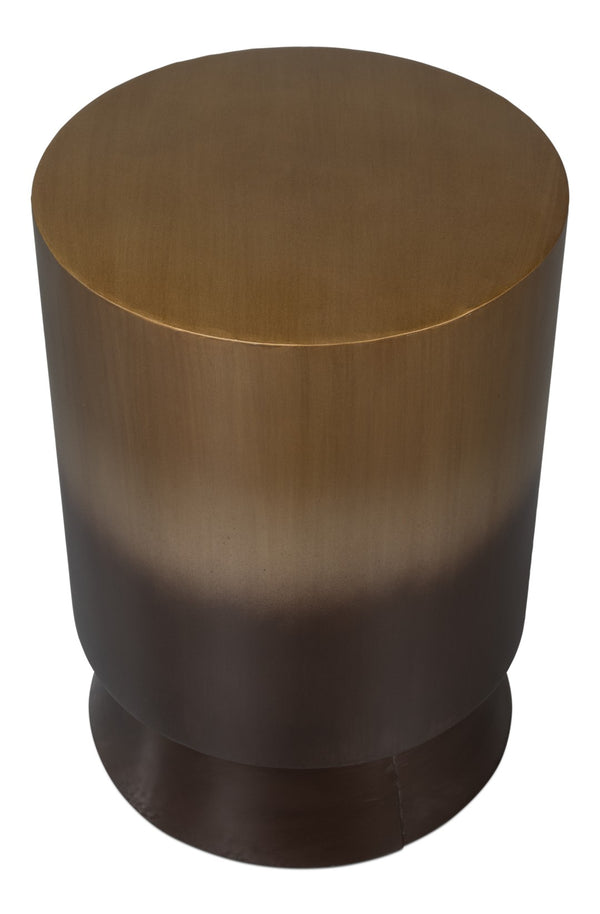 Sarreid Horizon Iron End Table - Stylish Ash Burnt Gold Finish Metal Accent For Chic Living Room Decor Brown  53930