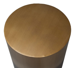 Sarreid Horizon Iron End Table - Stylish Ash Burnt Gold Finish Metal Accent For Chic Living Room Decor Brown  53930