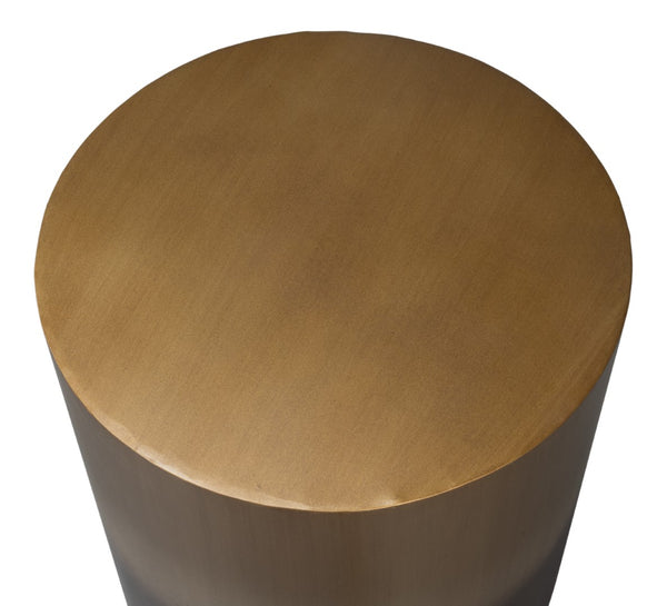 Sarreid Horizon Iron End Table - Stylish Ash Burnt Gold Finish Metal Accent For Chic Living Room Decor Brown  53930