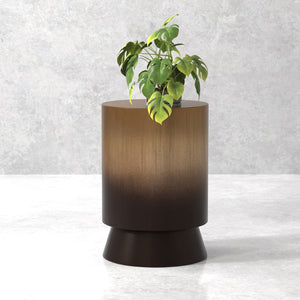 Sarreid Horizon Iron End Table - Stylish Ash Burnt Gold Finish Metal Accent For Chic Living Room Decor Brown  53930