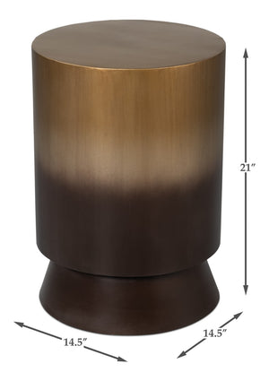 Sarreid Horizon Iron End Table - Stylish Ash Burnt Gold Finish Metal Accent For Chic Living Room Decor Brown  53930