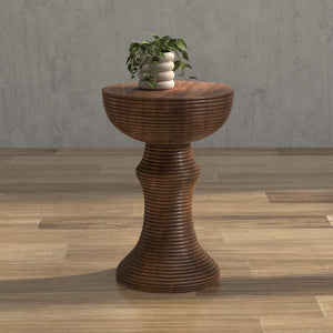 Sarreid Kayan Wood End Table - Exquisite Mango Wood Design For Modern Living Rooms & Elegant Decor Touches Brown  53931