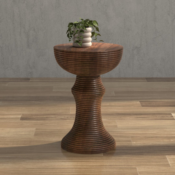 Sarreid Kayan Wood End Table - Exquisite Mango Wood Design For Modern Living Rooms & Elegant Decor Touches Brown  53931