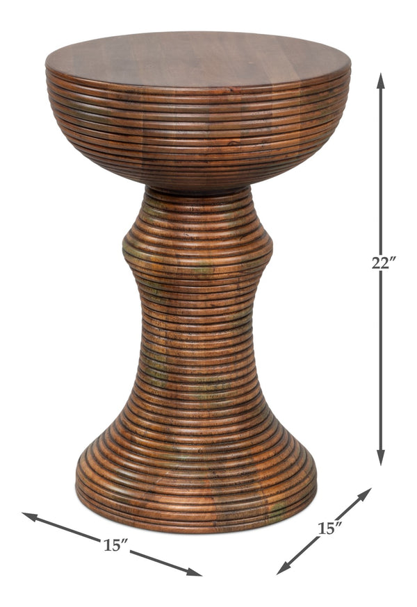 Sarreid Kayan Wood End Table - Exquisite Mango Wood Design For Modern Living Rooms & Elegant Decor Touches Brown  53931