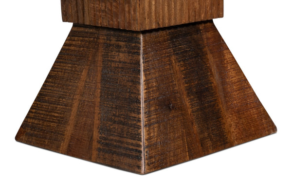 Sarreid Manny Wood End Table - Stylish Mango Wood Design For Modern Living Rooms, Durable & Chic Accent Piece Brown  53932
