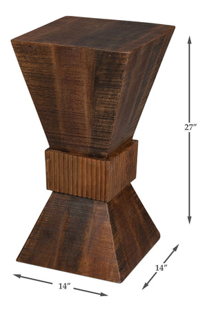 Sarreid Manny Wood End Table - Stylish Mango Wood Design For Modern Living Rooms, Durable & Chic Accent Piece Brown  53932