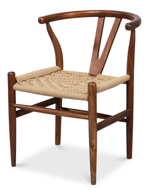 Sarreid Mao Chair - Stylish Acacia Wood Design With Durable Woven Jute Ropes For Modern Home Decor Brown  53935