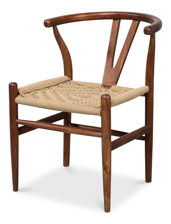 Sarreid Mao Chair - Stylish Acacia Wood Design With Durable Woven Jute Ropes For Modern Home Decor Brown  53935