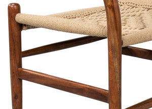 Sarreid Mao Chair - Stylish Acacia Wood Design With Durable Woven Jute Ropes For Modern Home Decor Brown  53935