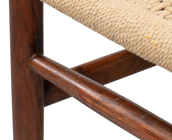 Sarreid Mao Chair - Stylish Acacia Wood Design With Durable Woven Jute Ropes For Modern Home Decor Brown  53935