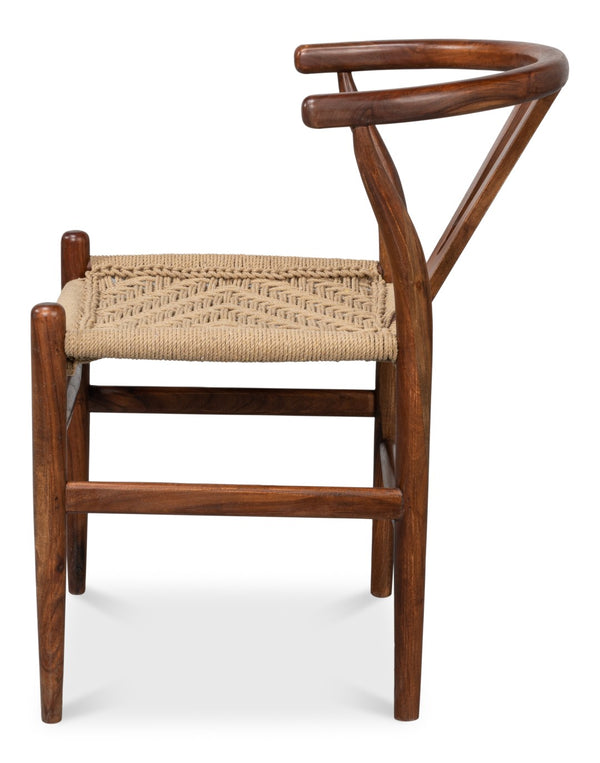 Sarreid Mao Chair - Stylish Acacia Wood Design With Durable Woven Jute Ropes For Modern Home Decor Brown  53935