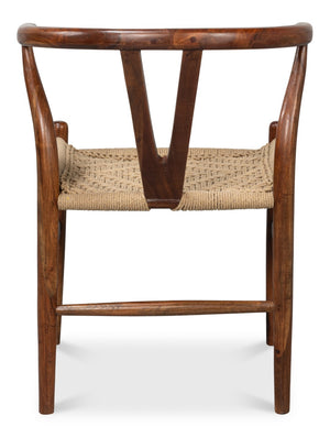 Sarreid Mao Chair - Stylish Acacia Wood Design With Durable Woven Jute Ropes For Modern Home Decor Brown  53935