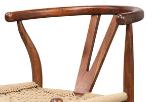 Sarreid Mao Chair - Stylish Acacia Wood Design With Durable Woven Jute Ropes For Modern Home Decor Brown  53935
