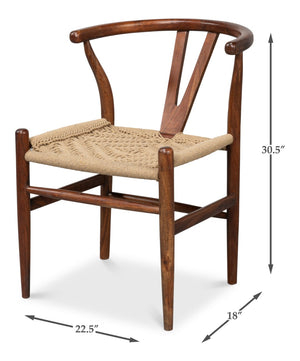 Sarreid Mao Chair - Stylish Acacia Wood Design With Durable Woven Jute Ropes For Modern Home Decor Brown  53935