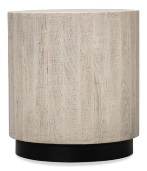 Sarreid Stanford End Table - Elegant Bone Finish With Durable Powder Coated Base, Mango Wood & Metal Design Beige  53938
