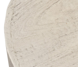 Sarreid Stanford End Table - Elegant Bone Finish With Durable Powder Coated Base, Mango Wood & Metal Design Beige  53938