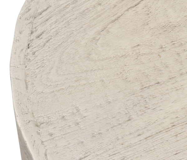 Sarreid Stanford End Table - Elegant Bone Finish With Durable Powder Coated Base, Mango Wood & Metal Design Beige  53938