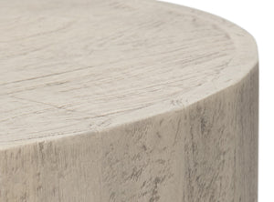 Sarreid Stanford End Table - Elegant Bone Finish With Durable Powder Coated Base, Mango Wood & Metal Design Beige  53938