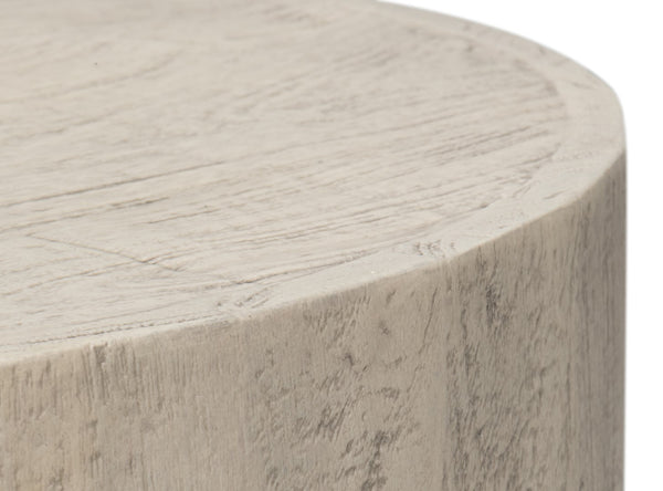 Sarreid Stanford End Table - Elegant Bone Finish With Durable Powder Coated Base, Mango Wood & Metal Design Beige  53938