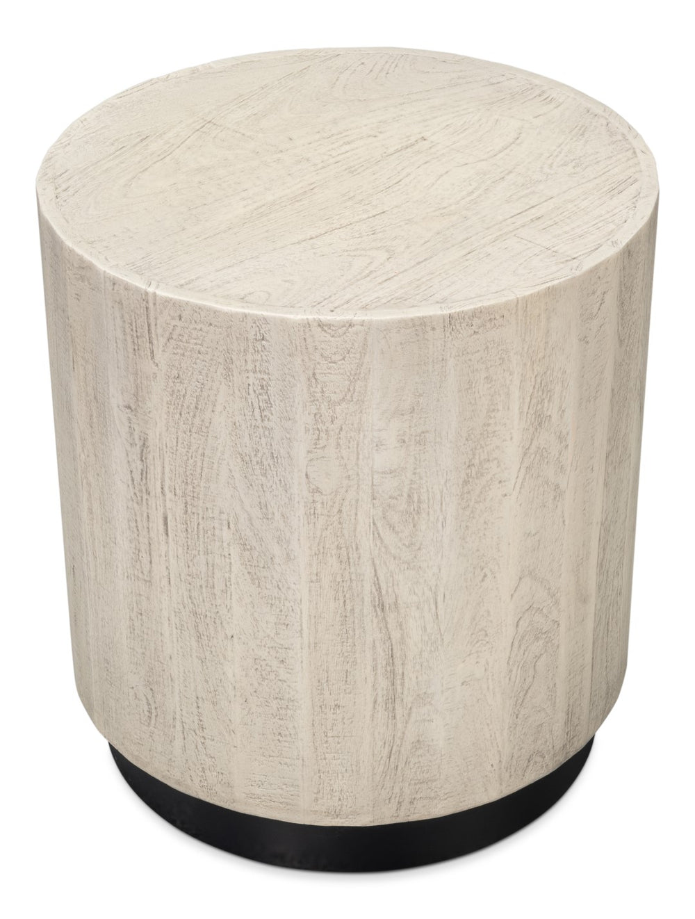Sarreid Stanford End Table - Elegant Bone Finish With Durable Powder Coated Base, Mango Wood & Metal Design Beige  53938