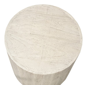 Sarreid Stanford End Table - Elegant Bone Finish With Durable Powder Coated Base, Mango Wood & Metal Design Beige  53938