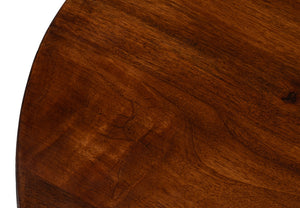 Sarreid Elizabeth Carved End Table - Colonial Walnut & Antique Gold Leaf Finish, Elegant Mango Wood Design Brown  53940