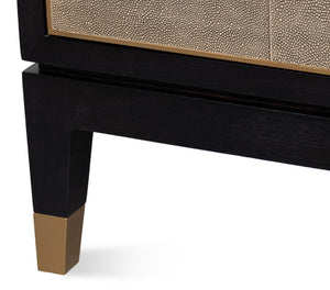 Sarreid Beto Four Door Sideboard - Elegant Tawny Brown Leather With Iron Accents & Brass Details For Style Tan  53941