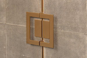 Sarreid Beto Four Door Sideboard - Elegant Tawny Brown Leather With Iron Accents & Brass Details For Style Tan  53941