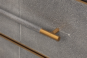 Sarreid Horatio Night Stand - Elegant Antique Grey Leather Finish With Sturdy Wood & Iron Construction Grey  53944