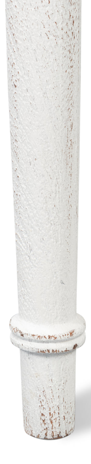 Sarreid Gale Bungalow Bench - Elegant White Acacia Wood Seating With Soft Fabric Cushion For Stylish Homes White  53945