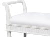 Sarreid Gale Bungalow Bench - Elegant White Acacia Wood Seating With Soft Fabric Cushion For Stylish Homes White  53945