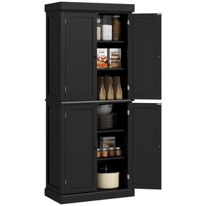 English Elm Homcom 72.5" Freestanding Kitchen Pantry Cabinet With Adjustable Shelves For Modern Home Organization W2225S00053