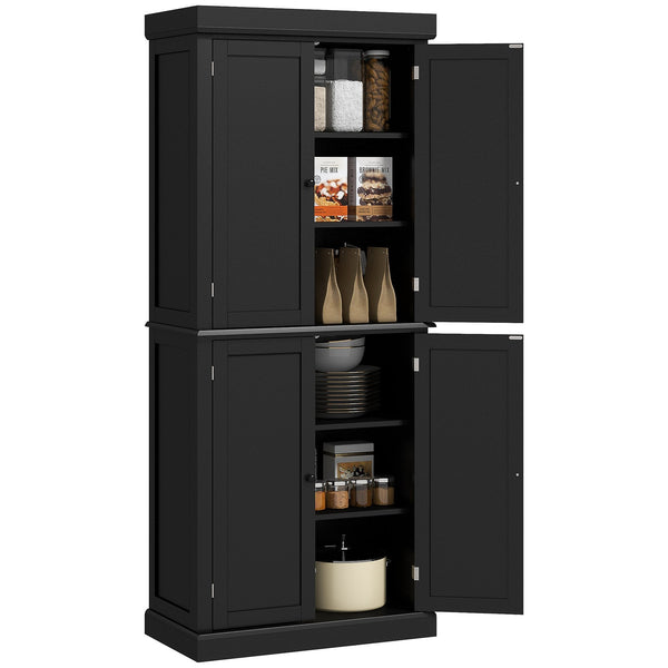 English Elm Homcom 72.5" Freestanding Kitchen Pantry Cabinet With Adjustable Shelves For Modern Home Organization W2225S00053