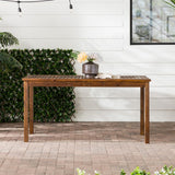 English Elm Walker Edison - Contemporary Slat-Top Acacia Wood Outdoor Dining Table - Dark Brown